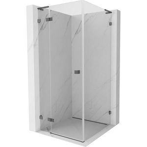 MEXEN/S - Lunar L sprchový kút dvere krídlové ľavá 70 x 70, transparent, grafit kartáčovaná 834L-070-070-66-00-L vyobraziť