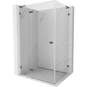 MEXEN/S - Lunar L sprchový kút dvere krídlové ľavá 90 x 70, transparent, grafit kartáčovaná 834L-090-070-66-00-L vyobraziť