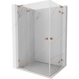 MEXEN/S - Lunar L Duo sprchovací kút dvere krídlové 115 x 100, transparent, meď kartáčovaná 834L-115L-100P-65-00 vyobraziť