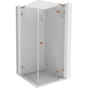 MEXEN/S - Lunar L sprchový kút dvere krídlové pravá 70 x 70, transparent, meď kartáčovaná 834L-070-070-65-00-P vyobraziť