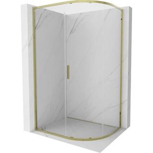 MEXEN - Exo štvrťkruhový posuvný sprchovací kút 100 x 80, transparent, zlato 8131-100-080-50-00 vyobraziť