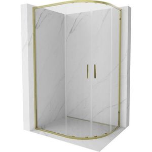 Mexen Exo štvrťkruhový posuvný sprchovací kút 90 x 80, transparent, zlato 8132-090-080-50-00 vyobraziť