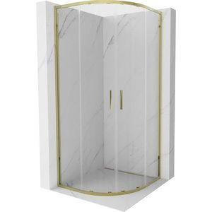 MEXEN - Exo štvrťkruhový posuvný sprchovací kút 90 x 90, transparent, zlato 8132-090-090-50-00 vyobraziť