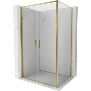 MEXEN/S - Exo sprchovací kút dvere krídlové 80 x 85, transparent, zlato 814-080-085-50-00 vyobraziť