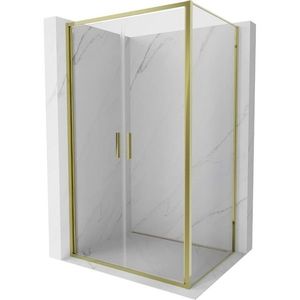 MEXEN/S - Exo sprchovací kút dvere krídlové 80 x 90, transparent, zlato 814-080-090-50-00 vyobraziť