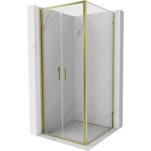 MEXEN/S - Exo sprchovací kút dvere krídlové 90 x 90, transparent, zlato 814-090-090-50-00 vyobraziť