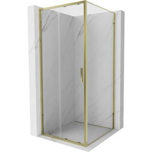 MEXEN/S - Exo sprchovací kút, posuvné dvere 100 x 100, transparent, zlato - 8151-095-100-50-00 8151-100-100-50-00 vyobraziť
