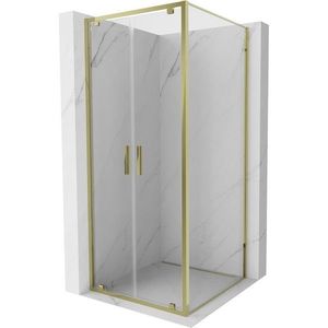 MEXEN/S - Exo sprchovací kút dvere krídlové 100 x 100, transparent, zlato 8182-100-100-50-00 vyobraziť