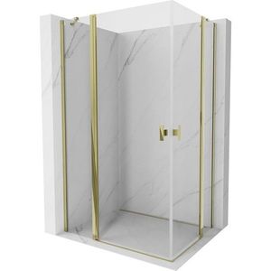 MEXEN/S - Mist Duo sprchovací kút dvere krídlové 85 x 75, transparent, zlato 8A4-085-075-50-00 vyobraziť