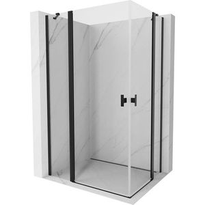 MEXEN/S - Mist Duo sprchovací kút dvere krídlové 90 x 75, transparent, čierna 8A4-090-075-70-00 vyobraziť