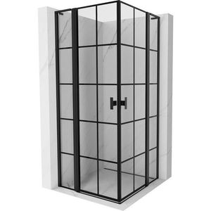 MEXEN/S - Mist L Duo sprchovací kút dvere krídlové 95 x 95, čierna dekor, čierna 8A4L-095L-095P-70-77 vyobraziť