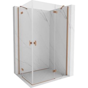 MEXEN/S - Mist H Duo sprchovací kút dvere krídlové 75 x 80, transparent, meď kartáčovaná 8A5-075L-080P-65-00 vyobraziť