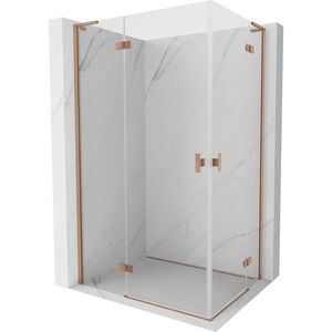 MEXEN/S - Mist-H L Duo sprchovací kút dvere krídlové 75 x 70, transparent, meď kartáčovaná 8A5L-075L-070P-65-00 vyobraziť
