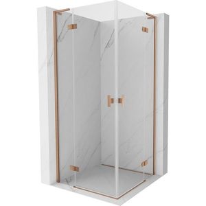 MEXEN/S - Mist-H L Duo sprchovací kút dvere krídlové 75 x 75, transparent, meď kartáčovaná 8A5L-075L-075P-65-00 vyobraziť