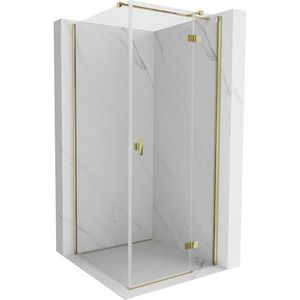 MEXEN/S - Mist HT sprchovací kút dvere krídlové pravá 75 x 75, transparent, zlato 8A5T-075-075-50-00-P vyobraziť