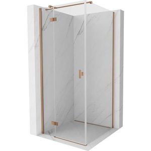 MEXEN/S - Mist HT sprchovací kút dvere krídlové ľavá 80 x 80, transparent, meď kartáčovaná 8A5T-080-080-65-00-L vyobraziť