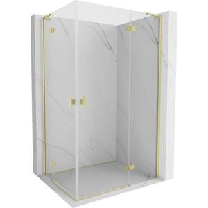 MEXEN/S - Mist-H L Duo sprchovací kút dvere krídlové 100 x 120, transparent, zlato kartáčovaná 8A5L-100L-120P-55-00 vyobraziť