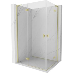 MEXEN/S - Mist-H L Duo sprchovací kút dvere krídlové 110 x 90, transparent, zlato kartáčovaná 8A5L-110L-090P-55-00 vyobraziť