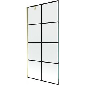 MEXEN/S - Next vaňová zástena FIX 90x150, čierny dekor, zlato 895-090-000-00-77-50 vyobraziť