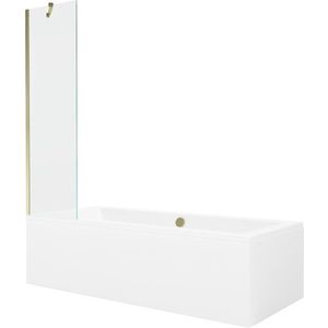 MEXEN/S - Cube obdĺžniková vaňa 170 x 80 cm s panelom + vaňová zástena 50, transparent, zlatá 550517080X9505000050 vyobraziť