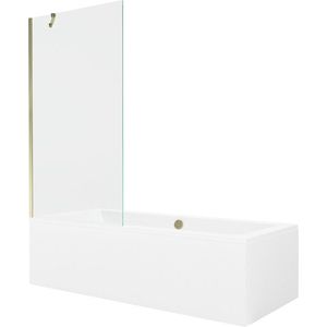 MEXEN/S - Cube obdĺžniková vaňa 170 x 80 cm s panelom + zástena 1- diel 90, transparent, zlatá 550517080X9509000050 vyobraziť