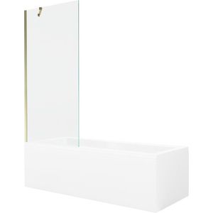 MEXEN/S - Cubik obdĺžniková vaňa 160 x 70 cm s panelom + vaňová zástena 80, transparent, zlatá 550316070X9508000050 vyobraziť