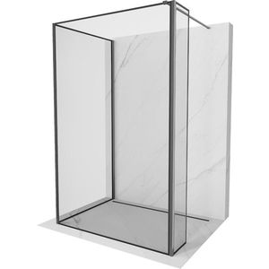 MEXEN/S - Kyoto Sprchová zástena WALK-IN 110 x 90 x 40, čierny vzor, grafit kartáčovaná 800-110-090-221-66-70-040 vyobraziť