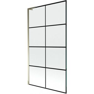 MEXEN/S - Next L vaňová zástena FIX 100 x 150, čierna vzor, zlatá 895-100-000-03-77-50 vyobraziť