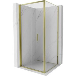 MEXEN/S - Exo sprchovací kút skladacie dvere 95 x 95, transparent, zlato 816-095-095-50-00 vyobraziť