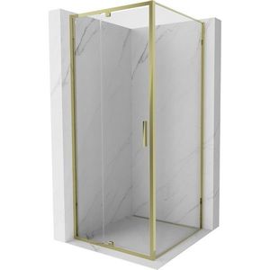 MEXEN/S - Exo sprchovací kút dvere krídlové 100 x 100, transparent, zlato 819-100-100-50-00 vyobraziť