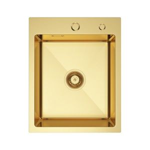 VELAZO VELAZO - Zlatý oceľový drez jednokomorový 40 x 50 cm VELAZ4050G vyobraziť