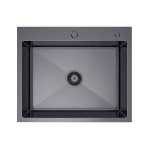 VELAZO Jednodrezový oceľový drez 60 x 50 cm s hlbokou misou a otvorom pre dávkovač - PVD grafit, Velazo VELAZ6050B vyobraziť