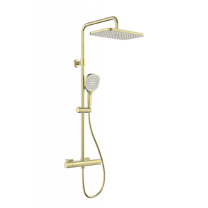 KFA - Malaga sprcha s termostatickou batériou, dažďová, nástenná, PVD brushed gold 5756-910-31 vyobraziť