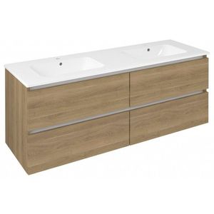 SAPHO - EZARA dvojumývadlová skrinka 140x55x46cm, dub cuneo EZ141-2525 vyobraziť