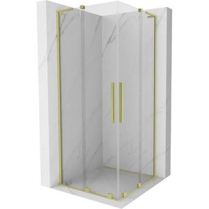 MEXEN/S - Velar L Duo sprchovací kút, posuvné dvere 100 x 100, transparent, zlato kartáčovaná 871-100-100-02-03-55 vyobraziť