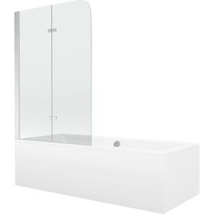 MEXEN/S - Cube obdĺžniková vaňa 170 x 80 cm s panelom + vaňová zástena 80, transparent, chróm 550517080X9008020100 vyobraziť