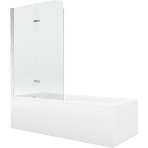 MEXEN/S - Vega obdĺžniková vaňa 160 x 70 cm s panelom + vaňová zástena 80, transparent, chróm 550116070X9008020100 vyobraziť
