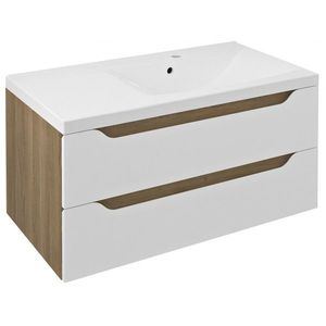 SAPHO - WAVE umývadlová skrinka 89, 7x45x47, 8cm, pravá, biela/dub cuneo WA093-3025 vyobraziť