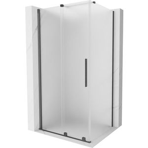 MEXEN/S - Velár sprchovací kút, posuvné dvere 130 x 80, dekor, grafit kartáčovaná 871-130-080-31-66 vyobraziť
