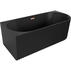 MEXEN/S - Gia voľne stojaca rohová vaňa reliéf ľavá 170 x 80, čierna mat, sifón a prepad meď kartáčovaná 52701708071L-65 vyobraziť