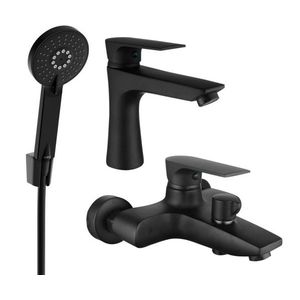 MEXEN/S - Axel R40 SET vaňová a umývadlová batéria, čierna 73803R40-70 vyobraziť