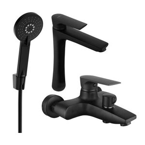 MEXEN/S - Axel R40 SET vaňová a umývadlová batéria, čierna 73813R40-70 vyobraziť