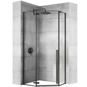 REA/S - Sprchovací kút DIAMOND 90x90 - matná čierna + sprchova vanička Diamond, biela KPL-05622 vyobraziť