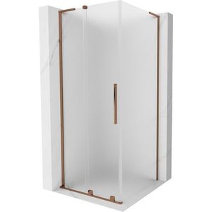 MEXEN/S - Velar L sprchovací kút, posuvné dvere 120 x 120, dekor, ružové zlato 871-120-120-33-60 vyobraziť