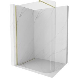MEXEN/S - Kioto Sprchová zástena WALK-IN Walk-in 110 x 200, transparent 8 mm, zlatá kartáčovaná 800-110-101-55-06 vyobraziť
