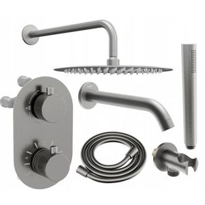MEXEN/S - Kai DR70 podomietkový vaňový SET s výtokovou hubicou + slim sprcha 25, grafit 77602DR70251-66 vyobraziť