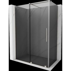 MEXEN/S - Velár sprchovací kút, posuvné dvere 130 x 70, grafit, nikel kartáčovaný 871-130-070-41-97 vyobraziť