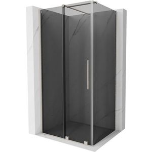 MEXEN/S - Velár sprchovací kút, posuvné dvere 130 x 80, grafit, nikel kartáčovaný 871-130-080-41-97 vyobraziť