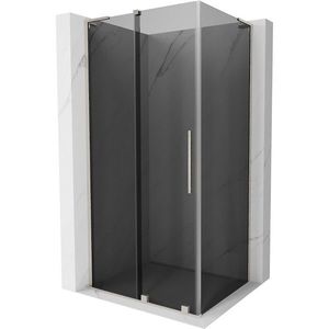 MEXEN/S - Velar L sprchovací kút, posuvné dvere 90 x 120, grafit, nikel kartáčovaný 871-090-120-43-97 vyobraziť