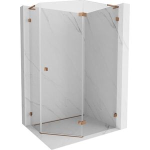 MEXEN/S - Lunar L sprchový kút päťboký krídlový pravá 100 x 90, transparent, ružové zlato 831L-100P-090L-60-00-P vyobraziť